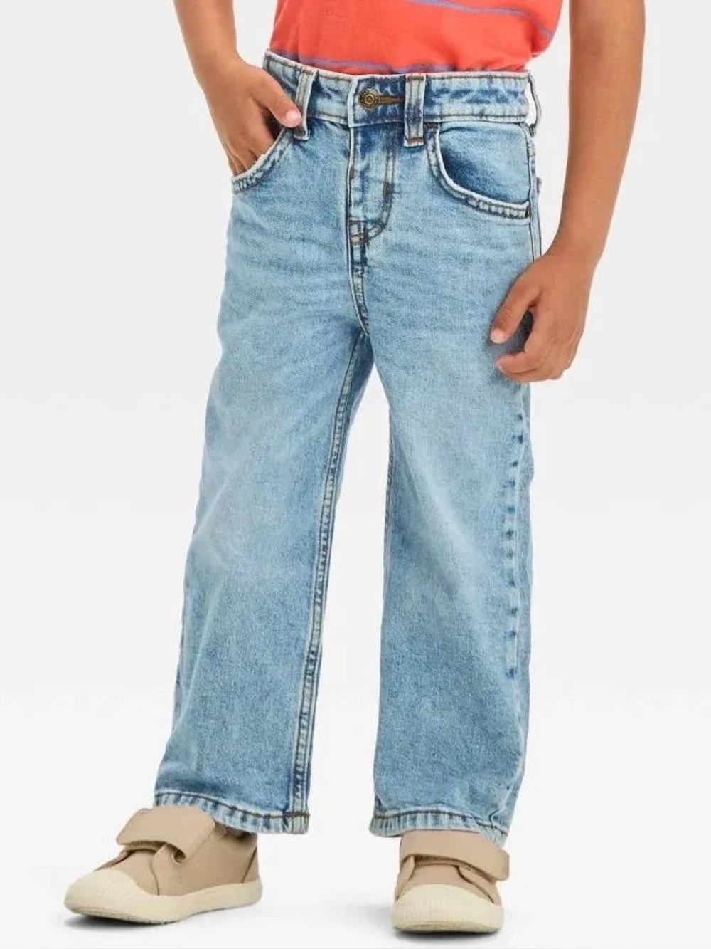 Cat & Jack Toddler Boys Relaxed Straight Fit Jeans - Light Wash 3t